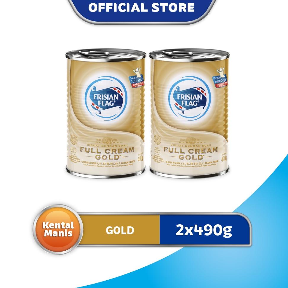 

【F⚡ASH SALE✅】 Frisian Flag Susu Kental Manis Gold Kaleng 490gr x2