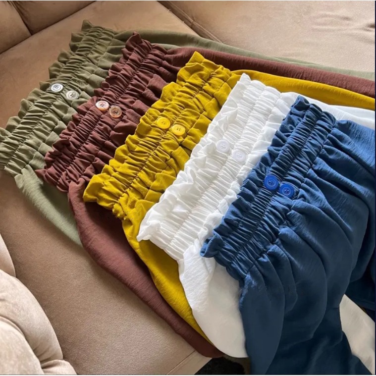 CELANA CRINKLE AIRFLOW KANCING PANTS KANCING BAHAN CRINKLE AIRFLOW