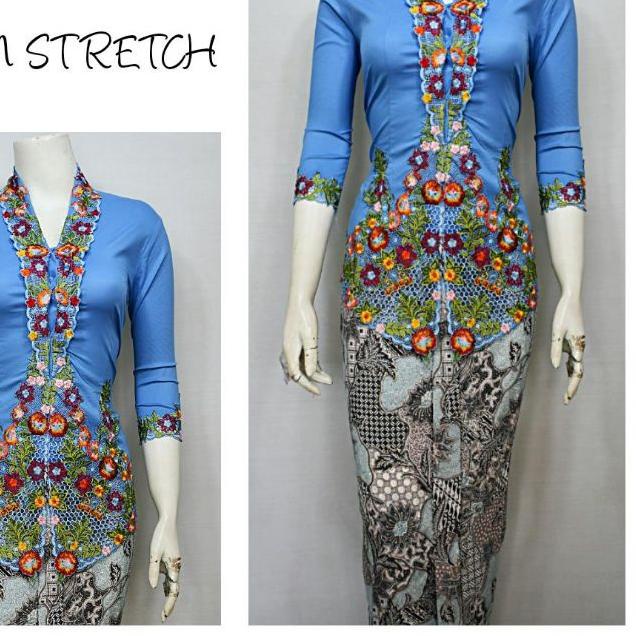 ➸ Indah KEBAYA KARTINI MODERN LENGAN 7/8 BORDIR SENADA KATUN STRETCH KEBAYA WISUDA KEBAYA KATUN KEBA