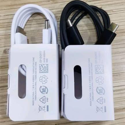 kabel data Samsung tipe C to C  45w original 100% Fastcharging type C 3A