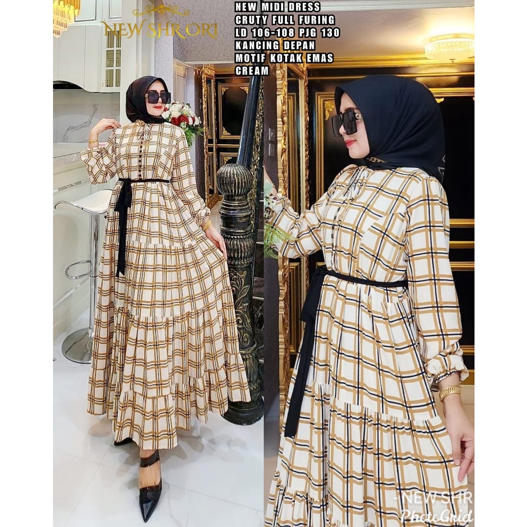 " BY SHR ORI NEW " MIDI DRESS CERUTY  BANGKOK FULL FURING by.SHR