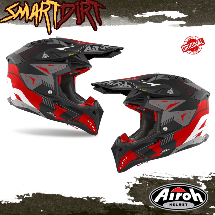 HELM CROSS AIROH AVIATOR 3 SPIN RED 2023 HELM TRAIL AIROH AVIATOR 3