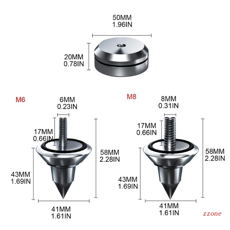 Zzz Kaki Isolasi Speaker Pad Speaker Stand Foot Pin Bantalan Kaki Bantalan Beban Super Stainless Steel Loudspeaker Foot Nai