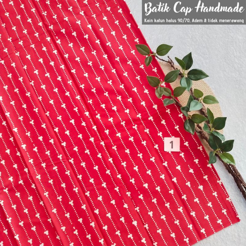 Kain Batik Merah Bahan Batik Cap Merah Kain Batik Cap Merah Batik Garutan Merah Kain Batik Garutan M