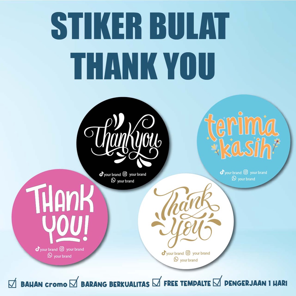 

STIKER SEGEL THANK YOU / STICKER SEGEL KEMASAN / LABEL CHROMO/VINYL