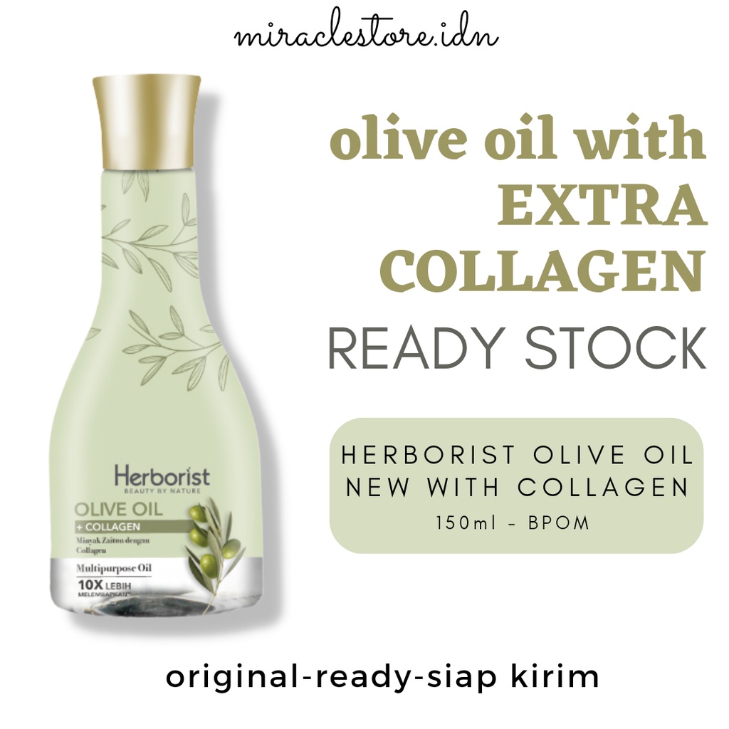 READY! HERBORIST OLIVE OIL WITH COLLAGEN 150ML HERBORIST MINYAK ZAITUN KOLAGEN COLLAGEN MURAH BPOM