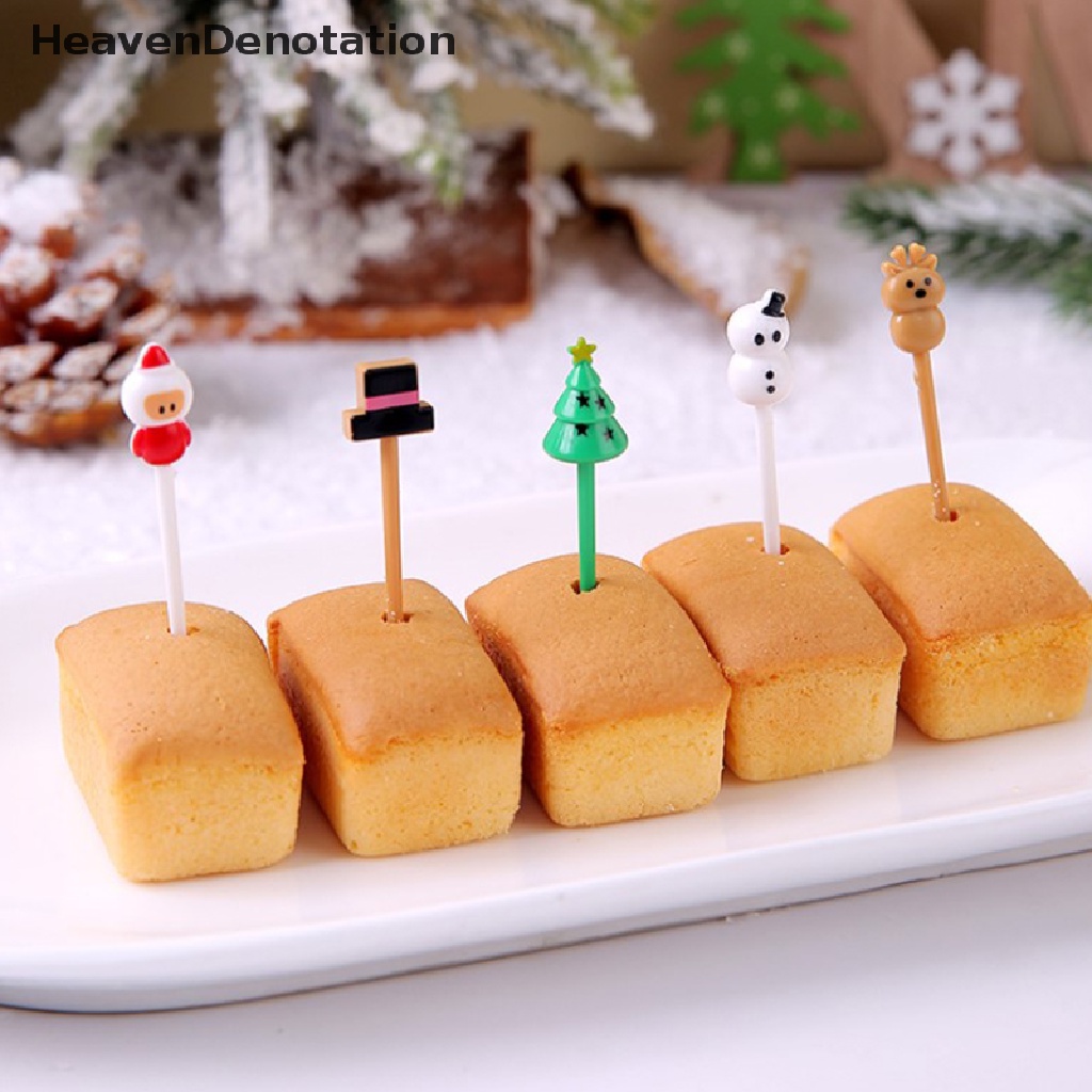 [HeavenDenotation] Cute Mini Animal Farm Kartun Food Picks Anak Snack Kue Dessert Makanan Garpu Buah Makan Siang Bento Aksesoris Dekorasi Pesta HDV