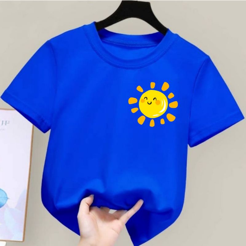 Kaos Distro Anak Laki-Laki Dan Perempuan Gambar Matahari Baju Kaos Anak Umur 2 Sampai 10 Tahun Shirt Anak Perempuan Kaos Anak Cewek