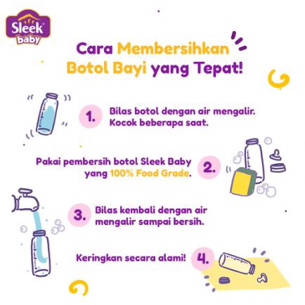 SLEEK Bottle Nipple CLEANSER 450 ml + 90 ml EXTRA - Sabun Cuci Botol Dot Bayi 450ml - Refill