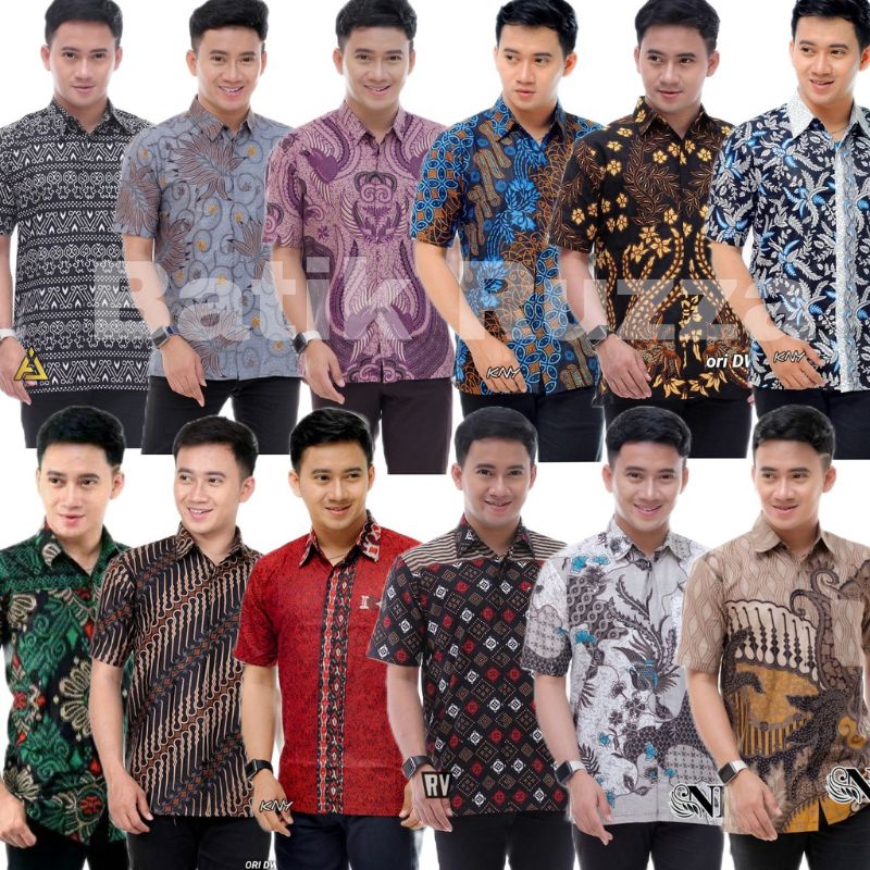 Baju Batik Pria Pendek Katun Premium Super Fouring Halus Size M L XL Xxl