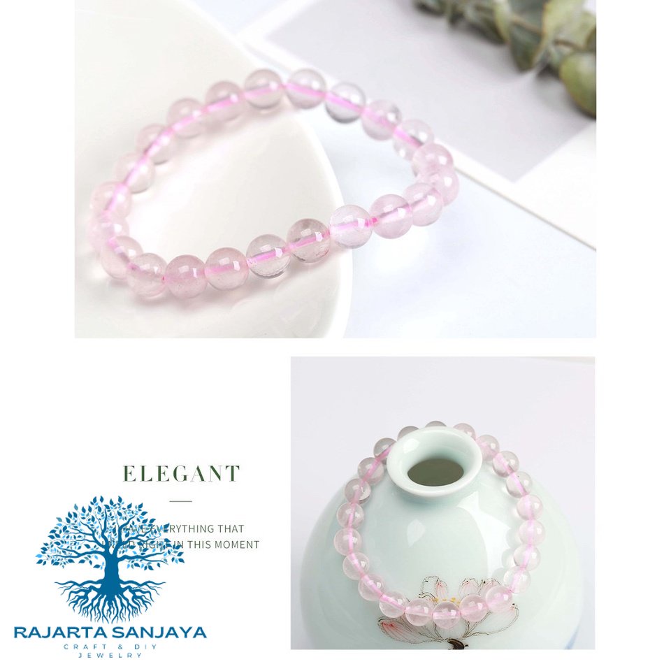 Gelang Natural Rose Quartz