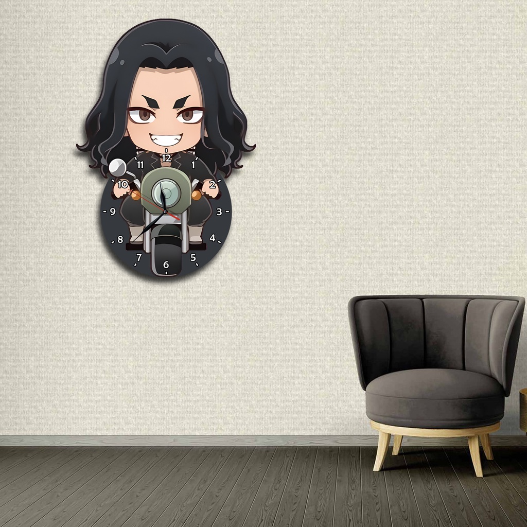 Jam Dinding Pola Unik Design Anime Tokyo Revengers Special Edition Free Vintage Box + Baterai rajade