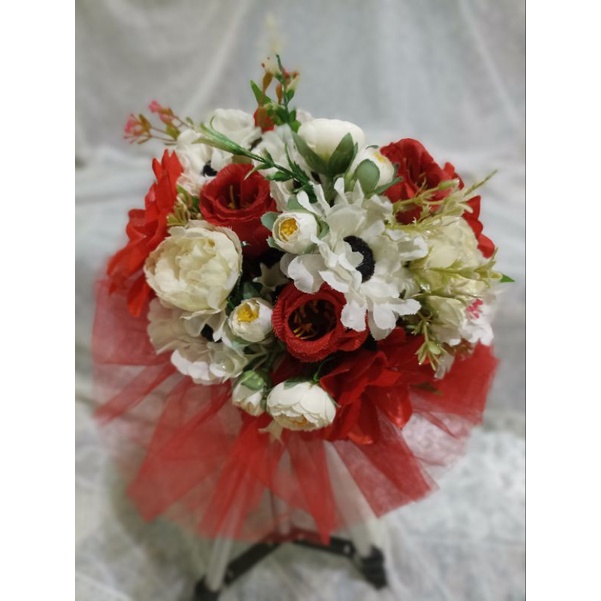 HAND BUKET NIKAHAN HAND BOUQUET LAMARAN PERNIKAHAN  BUNGA PALSU CANTIK MURAH