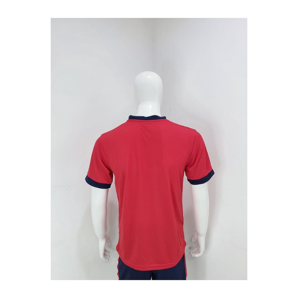 Kaos bulutangkis pria Y278 baju badminton atasan olahraga jersy wanita dewasa t-shirt outfit seragam kostum jersey casual suit pakaian jarsey oblong apparel sport jersi sudirman thomas uber cup bulu tangkis merah polos