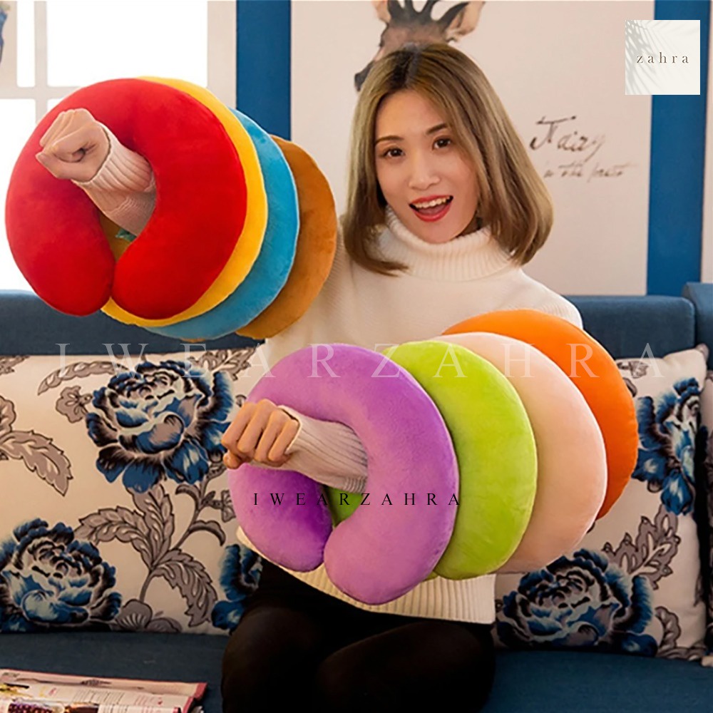 BANTAL LEHER POLOS - Neck Pillow Travelling Bantalan Istirahat Sandaran Kepala Motif Warna Nyaman Empuk Murah Fleksibel