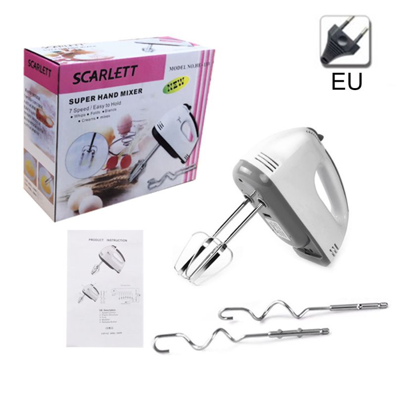 Hand Mixer Elektrik Pengaduk Adonan Roti Kue 7 Speed / 4pcs Alat Pengocok