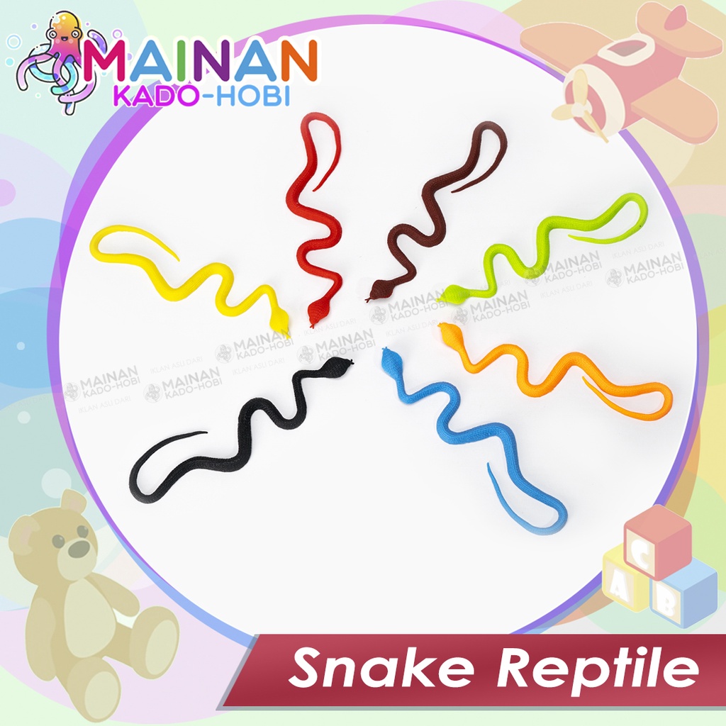 KADO HADIAH ULANG TAHUN MAINAN PRANK MINIATUR ANAK LAKI ULAR KARET SNAKE REPTILE