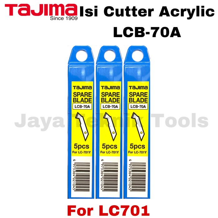 

Pemotong Isi Cutter Acrylic Tajima Plastik Lcb70A Pak 5 Pcs