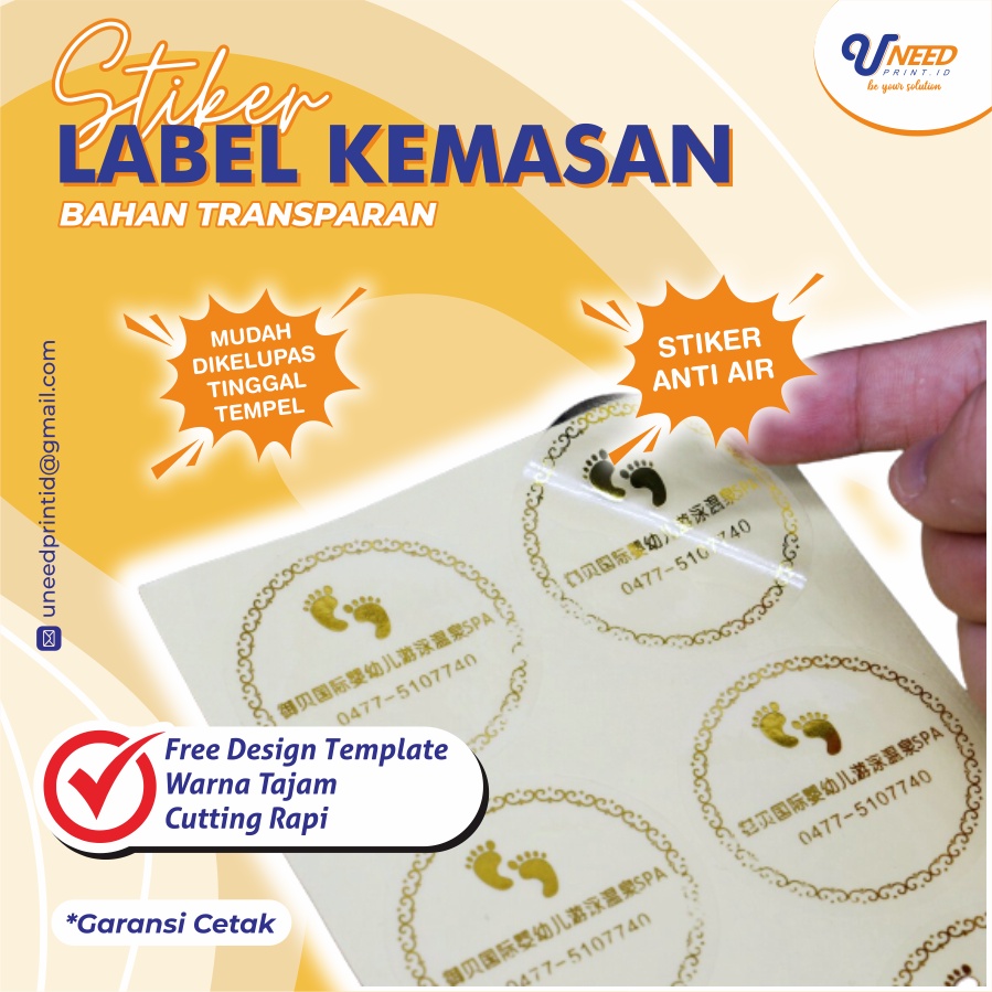 

CETAK LABEL MINUMAN MURAH Sticker Transparan Anti Air Stiker Label Minuman Cutting Custom Stiker Label Kemasan Kisscut