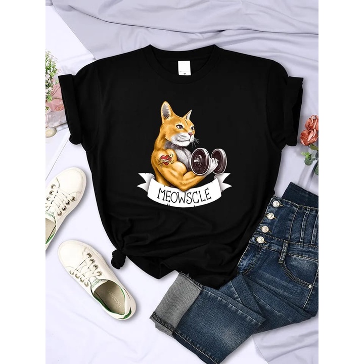 MYSTIQUE.ID-BAJU KAOS CAT MEOW  COLLECTIONS TSHIRT LUCU KEREN DAN AESTETIC