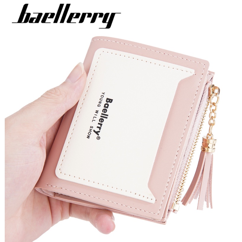 Baellerry Dompet Wanita Dompet Pendek Kartu Card Holder Kulit Premium BLY65