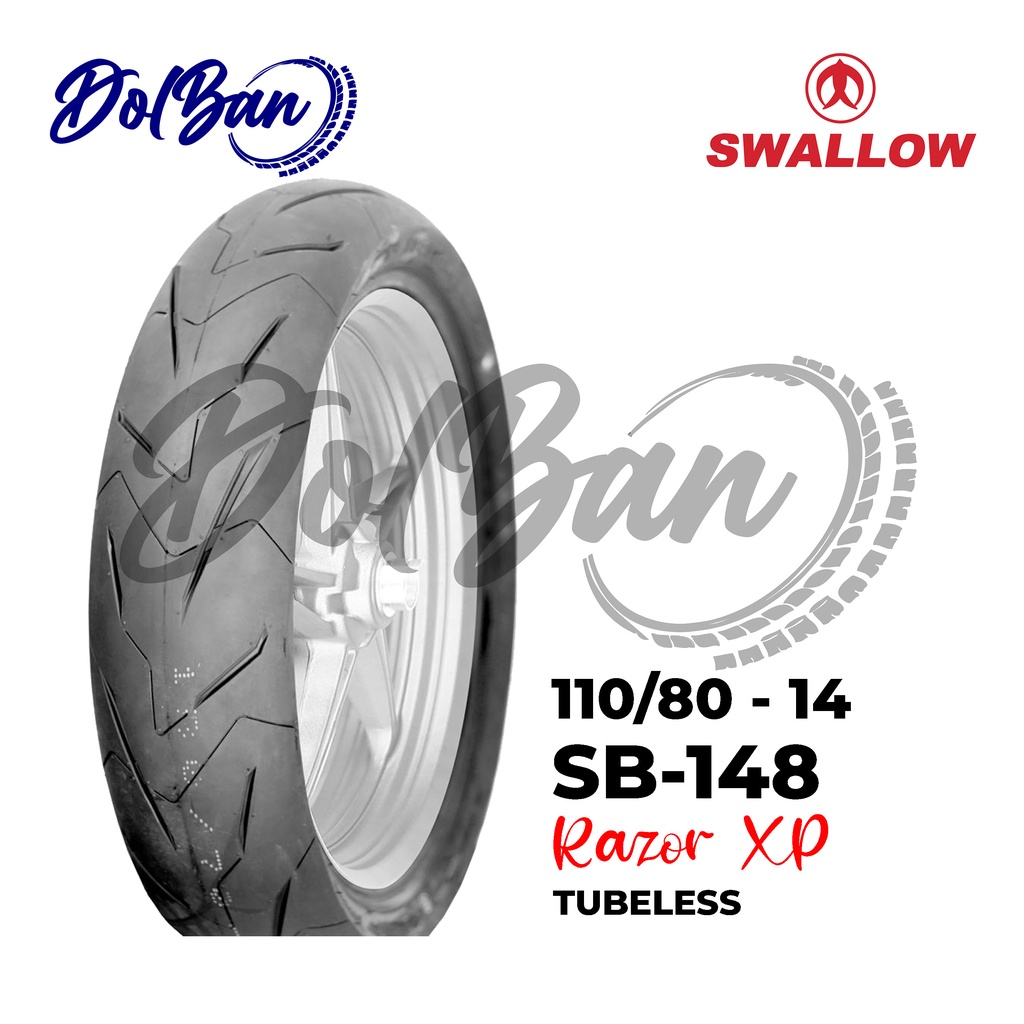 BAN LUAR MOTOR SWALLOW 110/80-14 RING 14 SB-148 RAZOR XP TUBELESS