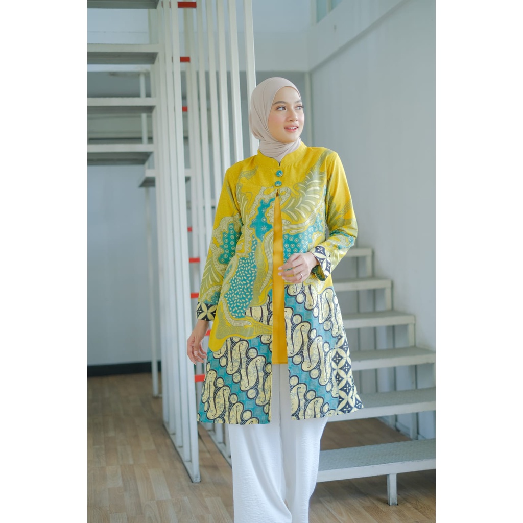 Baju Wanita Atasan Batik Couple Kemeja Tunik Kekinian Murah Jumbo