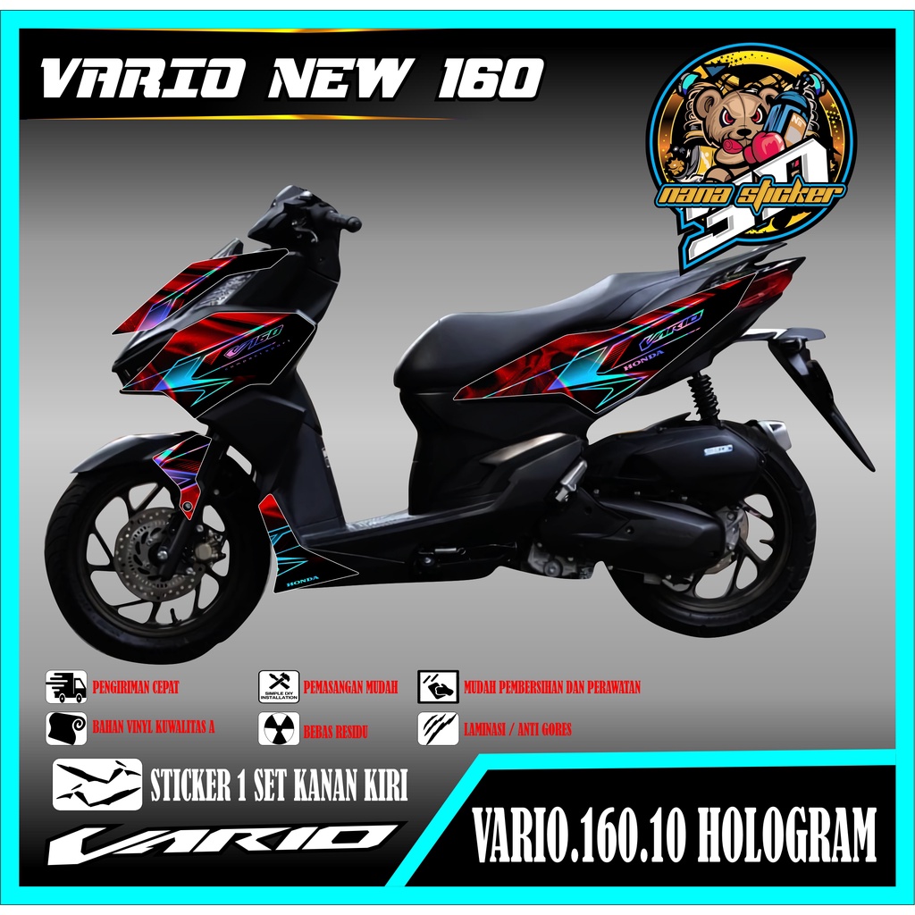 Striping NEW VARIO 160 HOLOGRAM - Variasi Sticker VARIO 160 HOLOGRAM Stiker Skotlet Motor Scotlite N