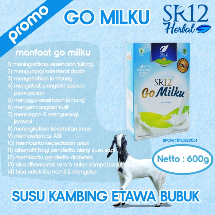 

[ COD ] Susu Kambing Etawa Go Milku SR12 Tanpa Gula Harga Distributor - RASA VANILA