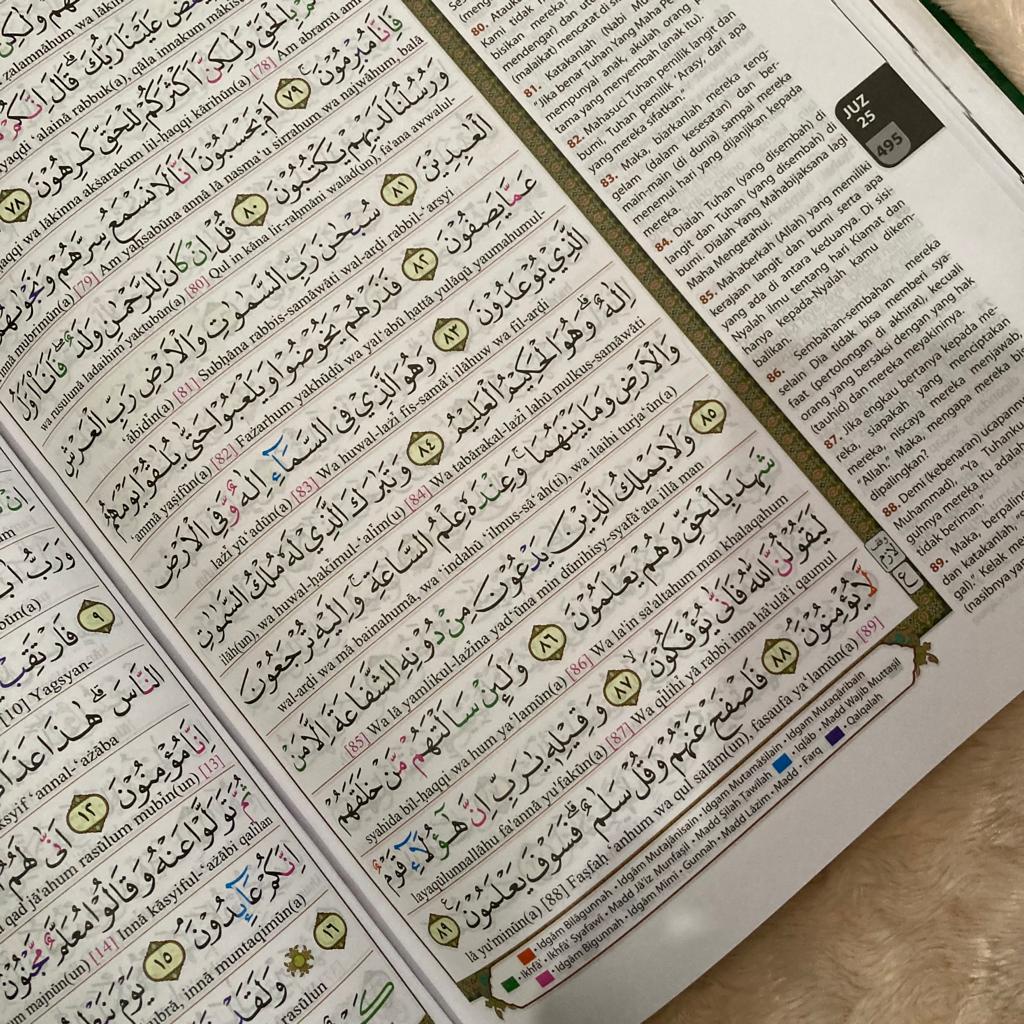 AL QURAN LANSIA TERJEMAH LATIN TAJWID WARNA JUMBO AL MUNJID