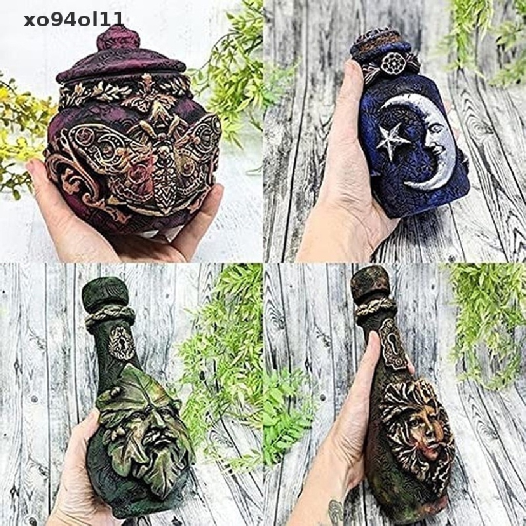 Xo Botol Penyihir Celestial Hias Bulan Ramuan Jar Gothic Witchcraft Patung OL