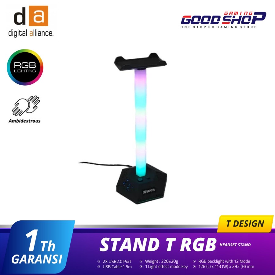 Headset Stand Digital Alliance - Gaming Headset Stand T RGB Led