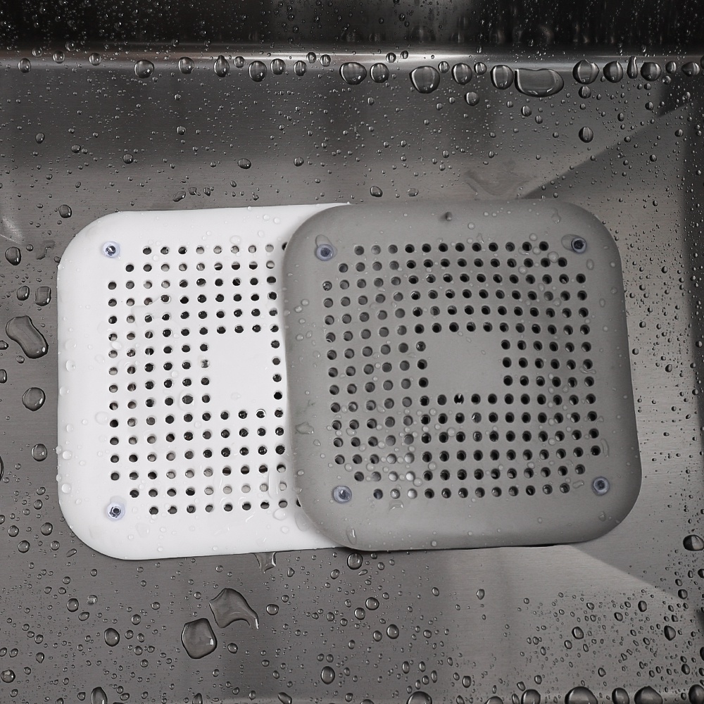 Floor Drain Kamar Mandi Hair Fur Trapper Suction Cup Design Mesh Drainase Penutup Wastafel Sisa Makanan Strainer Pad Anti Bau Anti Sumbat Alas Filter Silikon