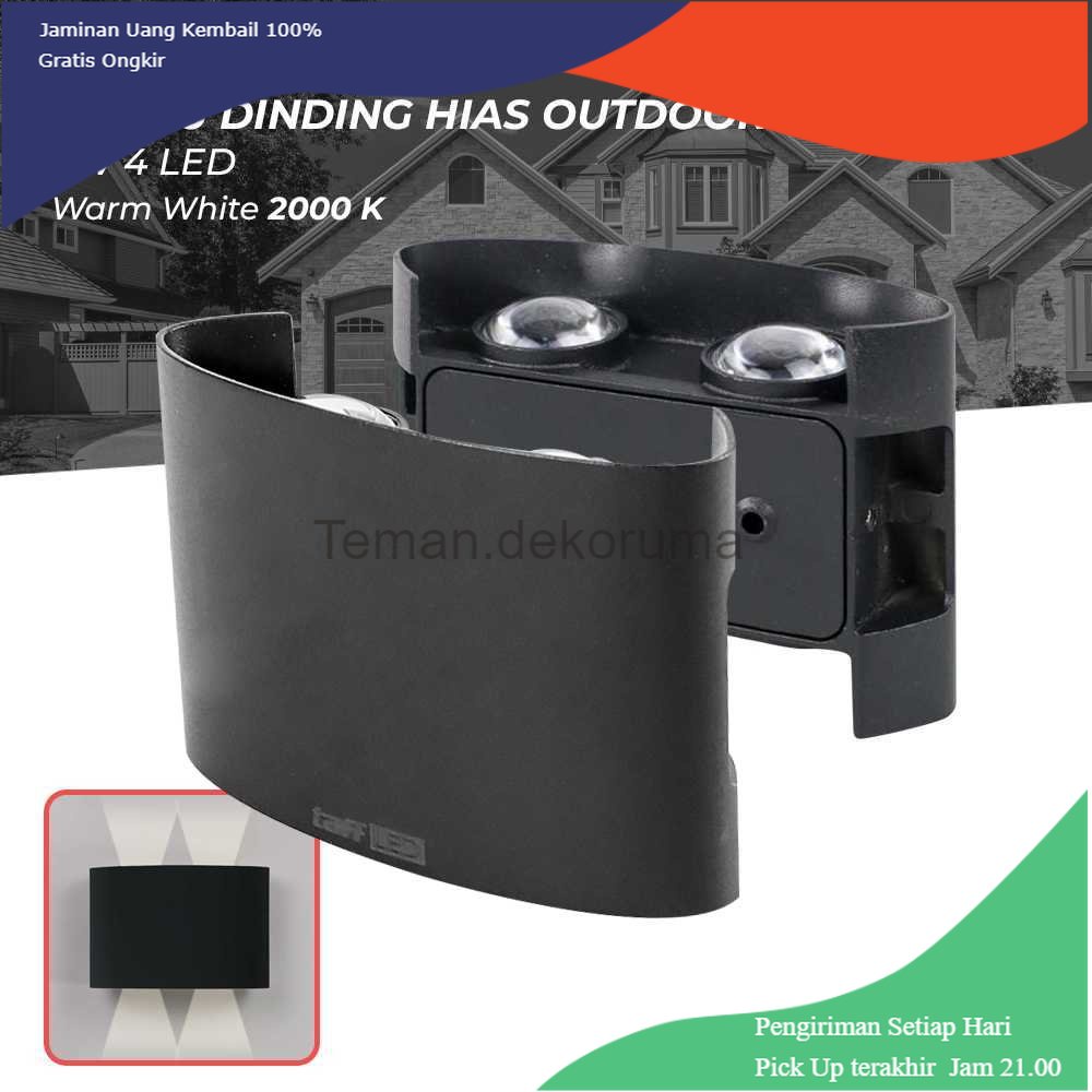 TD - LMP TaffLED Lampu Dinding Hias Outdoor Decorative Lamp 4W 4 LED Warm White - B053