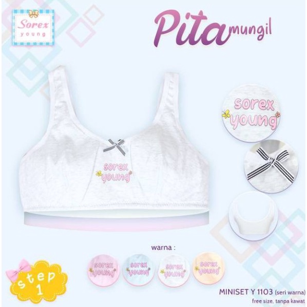 MINISET SOREX Y1103 Tanpa Kawat / Training BH Young 1103  Bahan Katun Lembut Nyaman/ Pakaian Dalam Anak Remaja ABG Perempuan - SCK