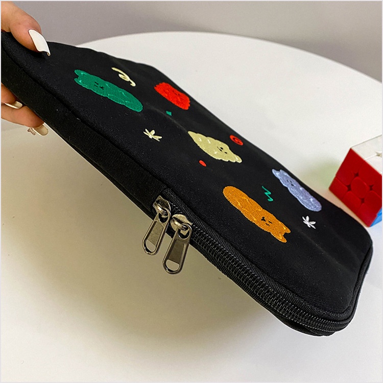 Sleeve Pouch Sarung Tas Bag Case Ipad Tab Tablet Macbook Air Pro Laptop Asus Acer Lenovo HP Huawei 11 12 13 14 15 inch Motif Gambar Bear Beruang Colourfull Warna Hitam Black Lucu Cute Murah Korean Model