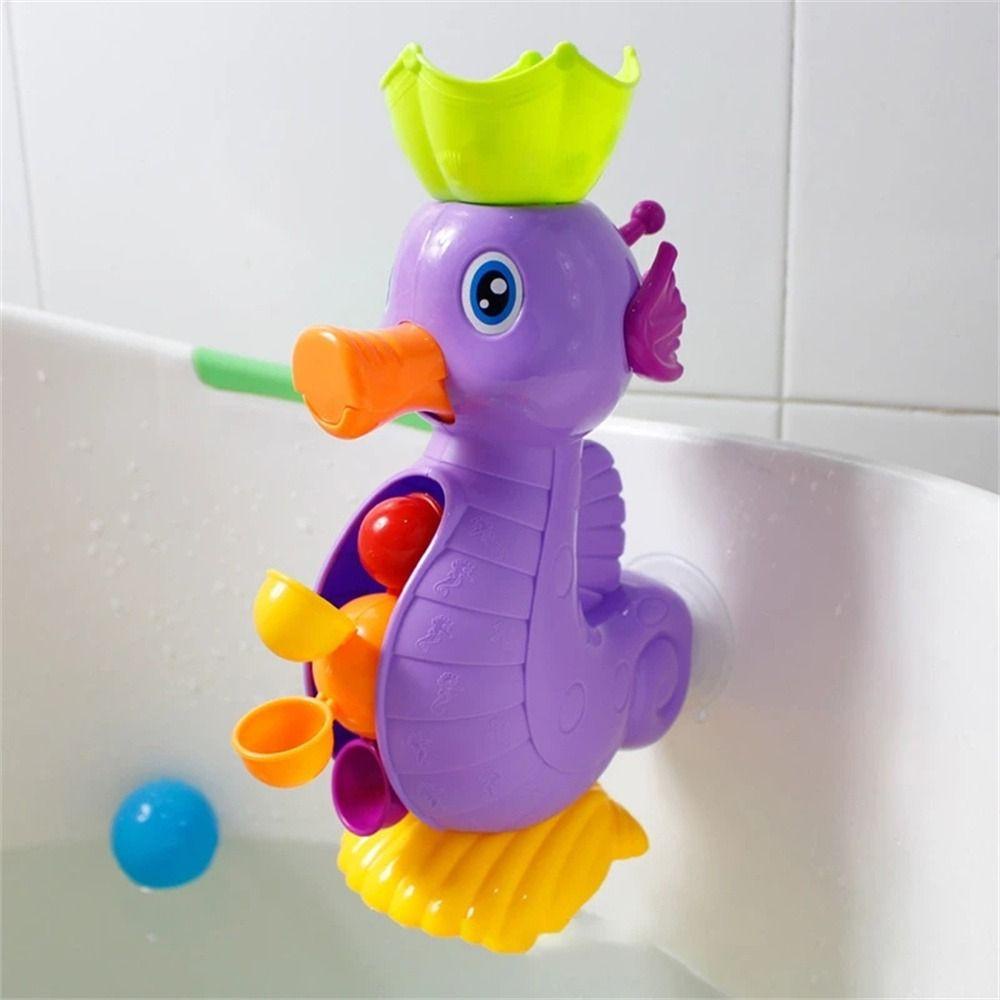 Needway   Mainan Mandi Bayi Alat Semprot Air Hadiah Anak Lumba Lucu Kran Hippocampus Waterwheel Toys