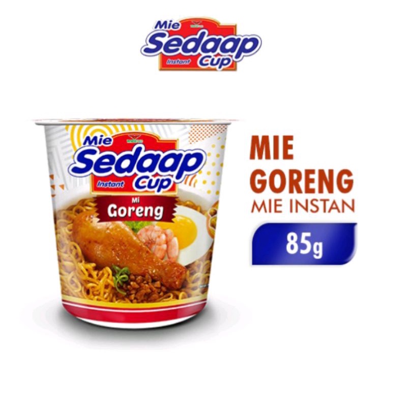 SEDAP SEDAAP Mie Instan Cup Mi Goreng 85 Gr Pop Kriuk Kriuuk