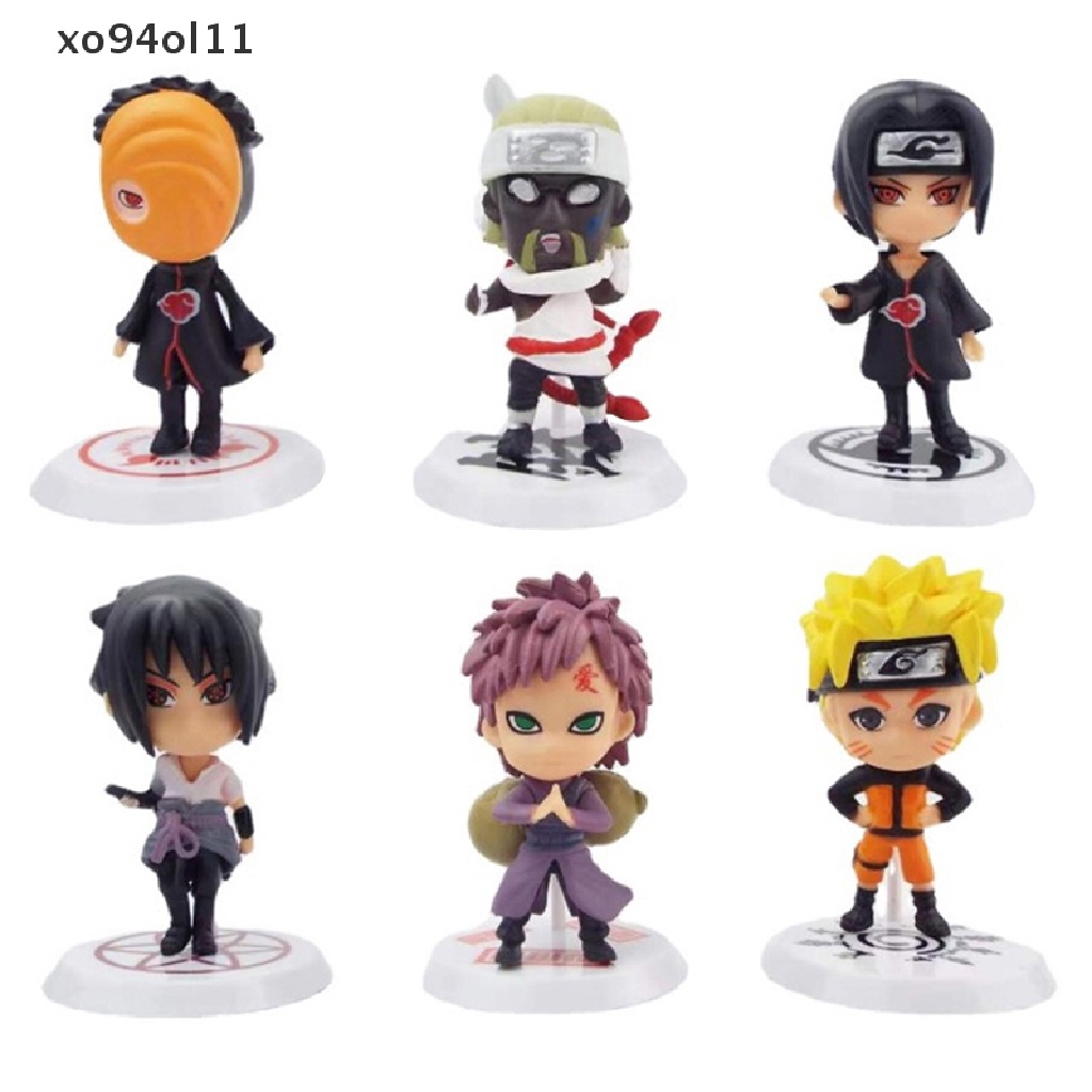 Xo 6Pcs Boneka Naruto Kawaii Action Figure Anime Figure Anime PVC Model Mainan OL