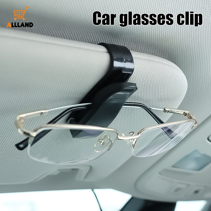 1pc Universal Car Sun Visor Mounted ABS Sunglasses Holder/Klip Kartu Otomotif Hemat Ruang Yang Dapat Dilepas Portabel/Rak Penyimpanan Kacamata Kendaraan