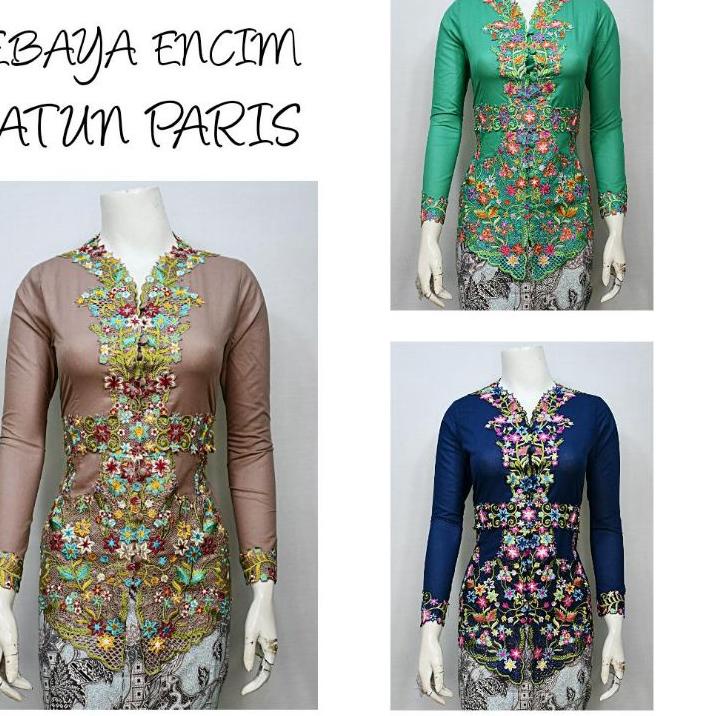 ℗ Indah KEBAYA ENCIM LENGAN PANJANG BORDIR KOMBINASI KATUN STRETCH KEBAYA WISUDA KEBAYA KATUN KEBAYA