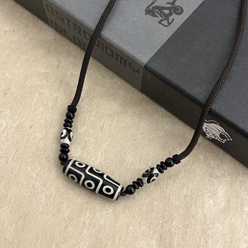 Aksesoris Kalung Manik Keramik Hitam Putih Harajuku Trend