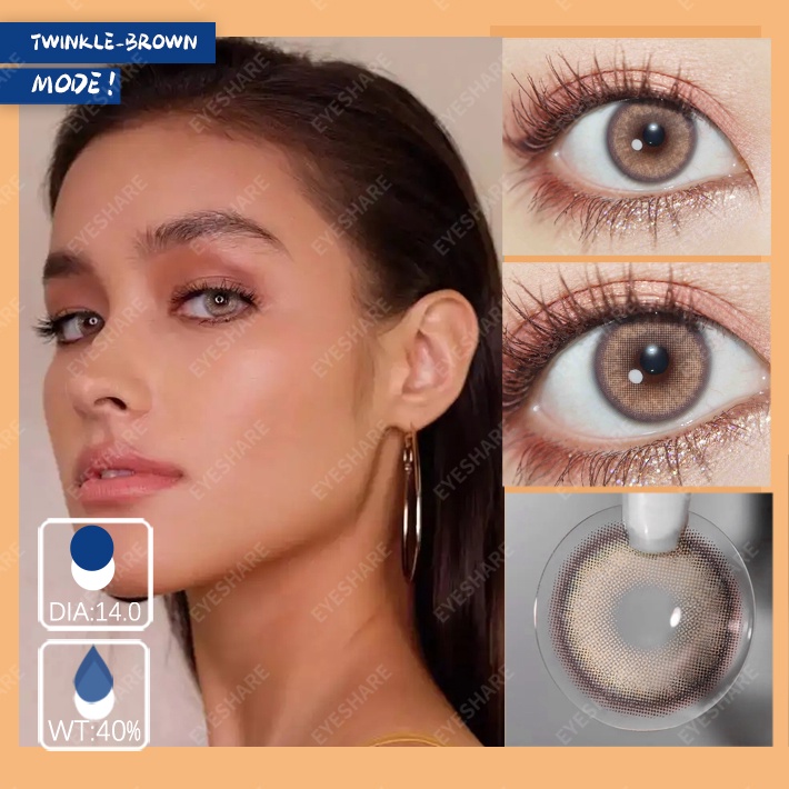 （COD）TWINKLE 1 pasang lensa kontak warna diameter 14MMsoftlenssoftlens matasoftlens mata korea