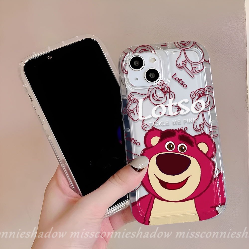 Couple Case Realme C35 C25Y C33 C25 C15 C3 C11 2020 C20 C11 2021 C12 C20A C25s C21Y Realme 5 5i 6i 5s Narzo 20 30A Kartun Lucu Strawberry Bear Manyo Bening Shockproof Airbag Cover