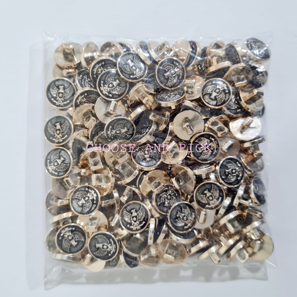 Kancing Jas Epoxy Motif Garuda Ukuran 15mm 20mm Isi 144pcs Emas / Kancing Jas Jamur Besar / Kancing 