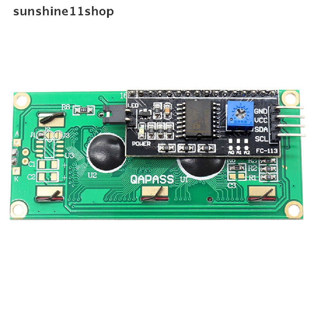 Sho MJT IIC/I2C 1602modul Kuning Layar Hijau LCD Display Module Controller Board Backlight Kuning Sudut Pandang Lebar Kontras Tinggi N