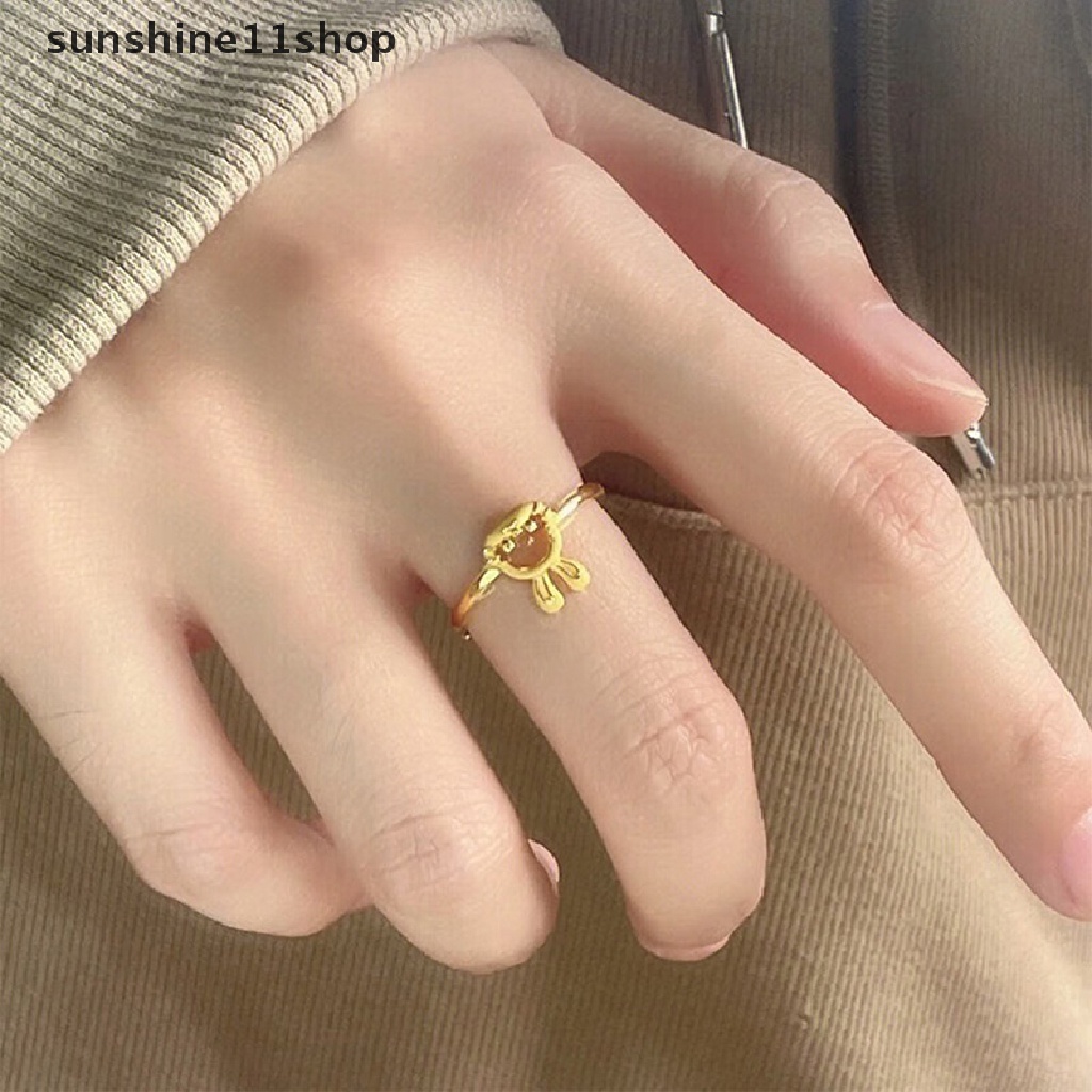 Sho Kelinci Cincin Aksesoris Lucu Kecantikan Kartun Anime Perhiasan Adjustable Teman Baik Confidante Mainan Gadis Hadiah N