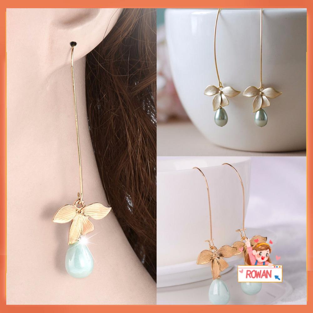 R-flower 1pasang Anting Bunga Anggrek New Charm Fashion Pearl