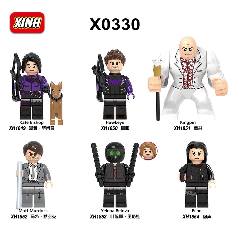 Hawkeye Minifigures Gema Yelena Belova Ronin Barton Kingpin Marvel Kate Bishop Angka Mini Matt Murdock Mainan Boneka