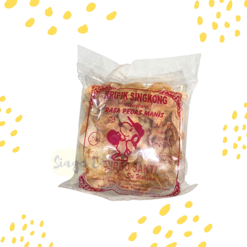 Keripik Singkong Turbo Rasa Pedas - Bawang Putih 130 gram